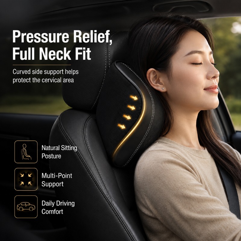 Bantal Leher Mobil Busa Memori - Memory Foam Car Neck Pillow Lumbar Support ulasan dan harga
