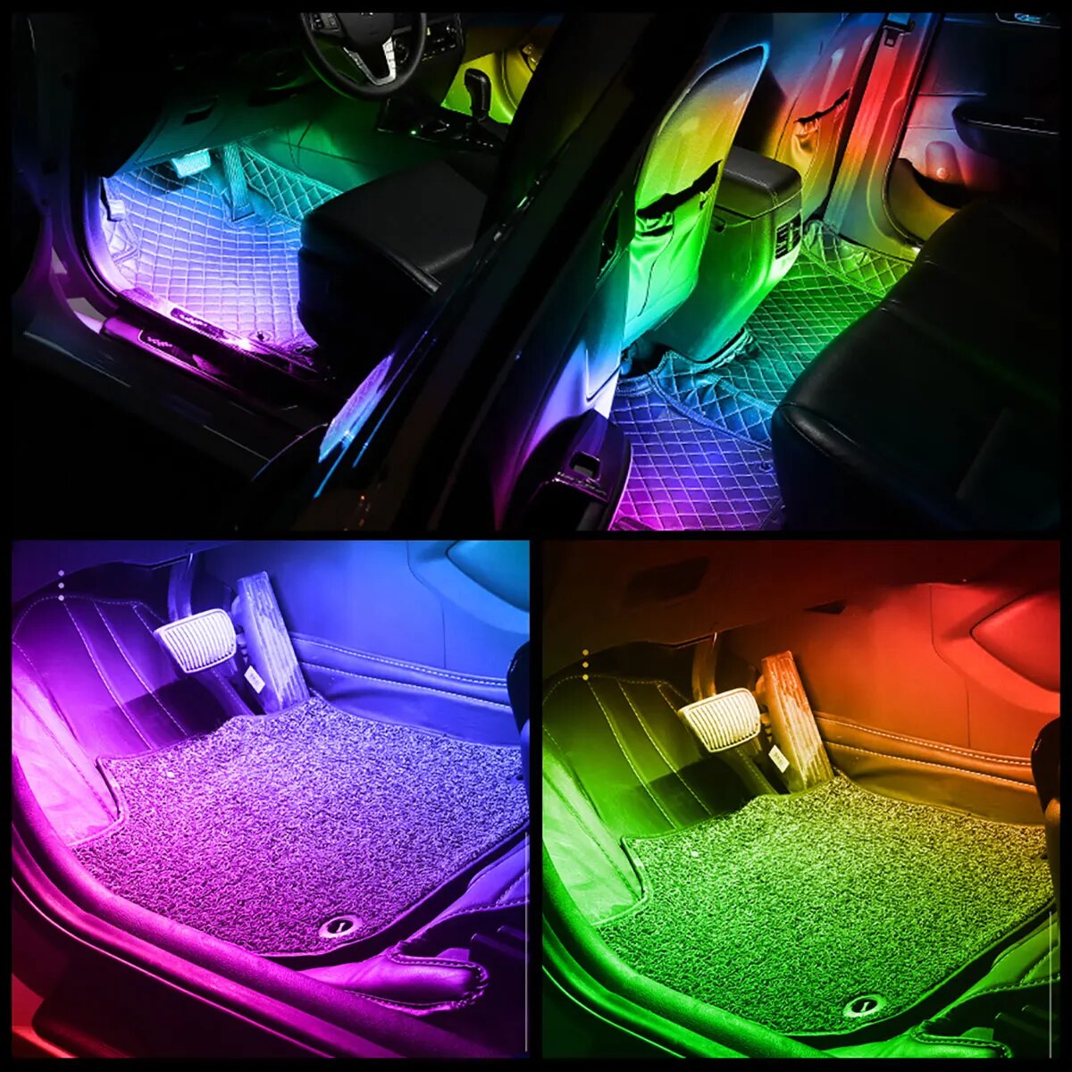 Lampu LED mobil 4 IN 1 6 IN 1, - Led Ambient Interior Car Lights App Control ulasan dan harga