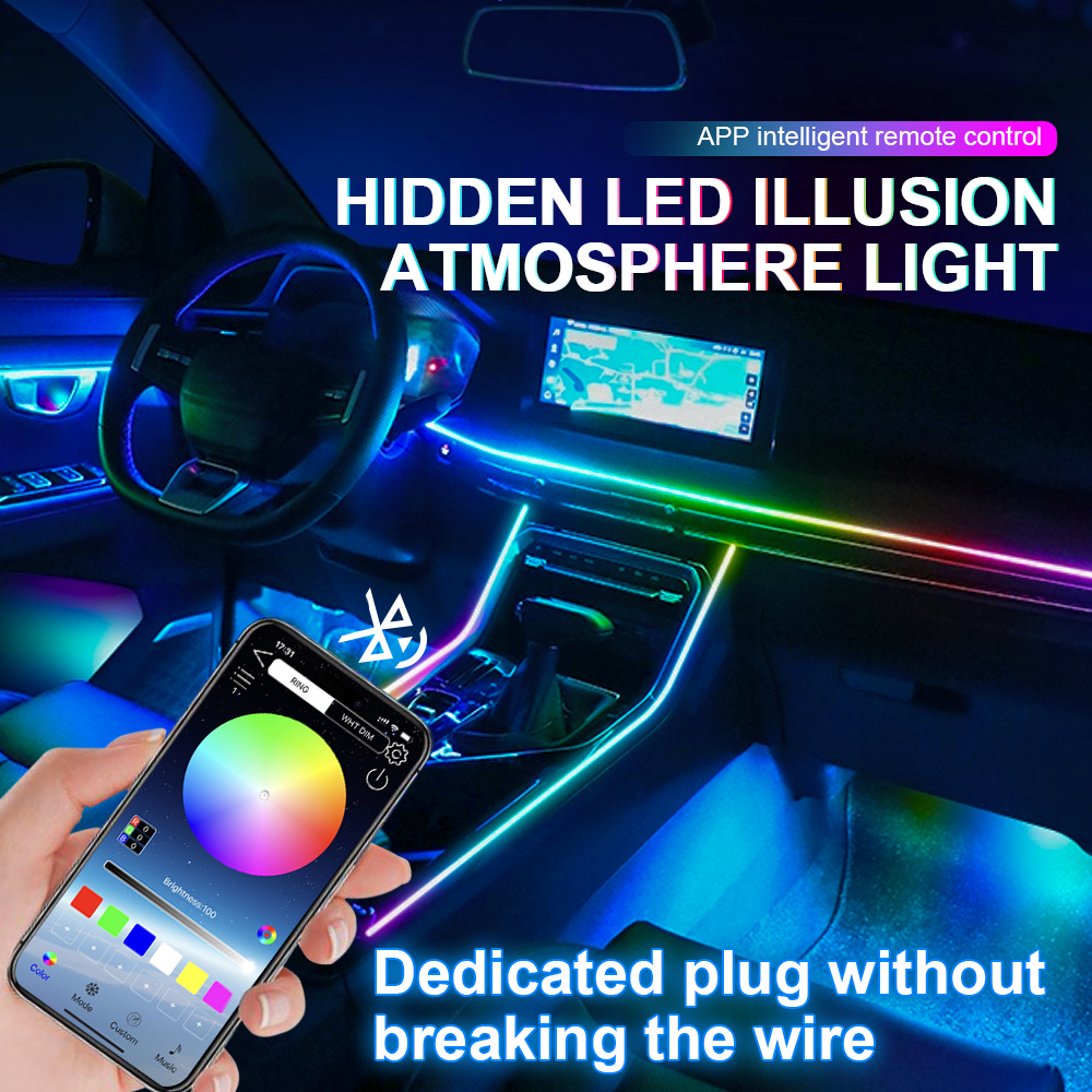 6/10/14/18 In 1 Lampu Sekitar  - Led Ambient Interior Car Lights App Control ulasan dan harga