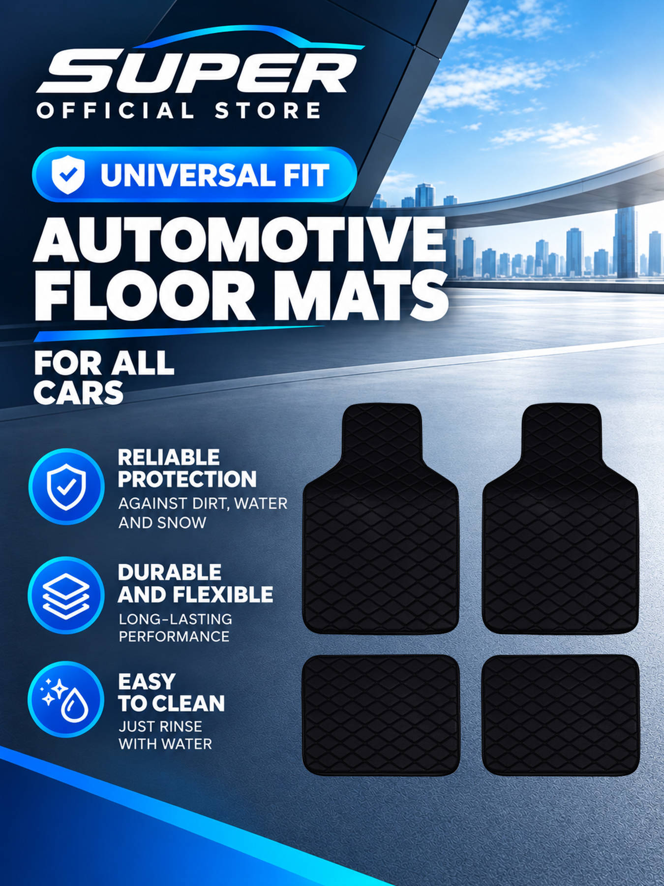 Set Lengkap Karpet Lantai Mobi - Car Floor Mats Universal Waterproof Leather ulasan dan harga