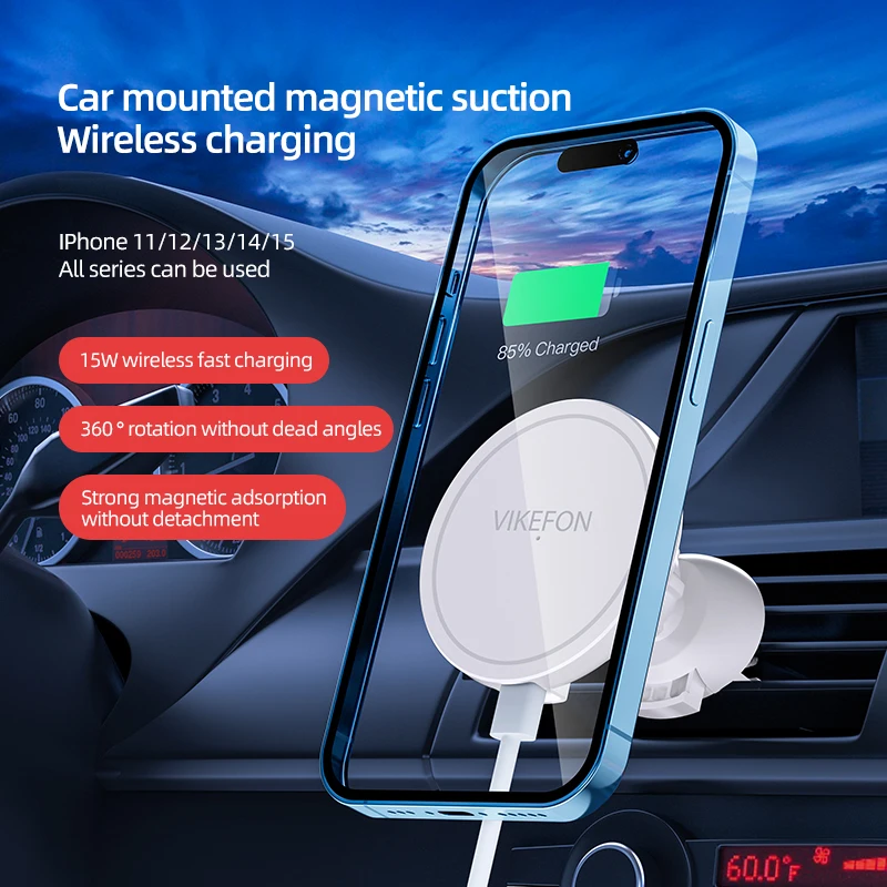 VIKEFON Pengisi Daya Nirkabel  - Wireless Car Charger Mount Fast Charging ulasan dan harga
