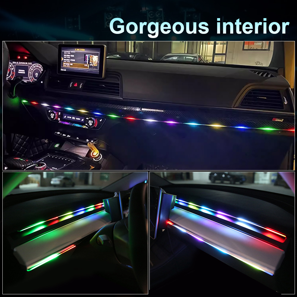 Lampu dasbor strip akrilik lam - Led Ambient Interior Car Lights App Control ulasan dan harga
