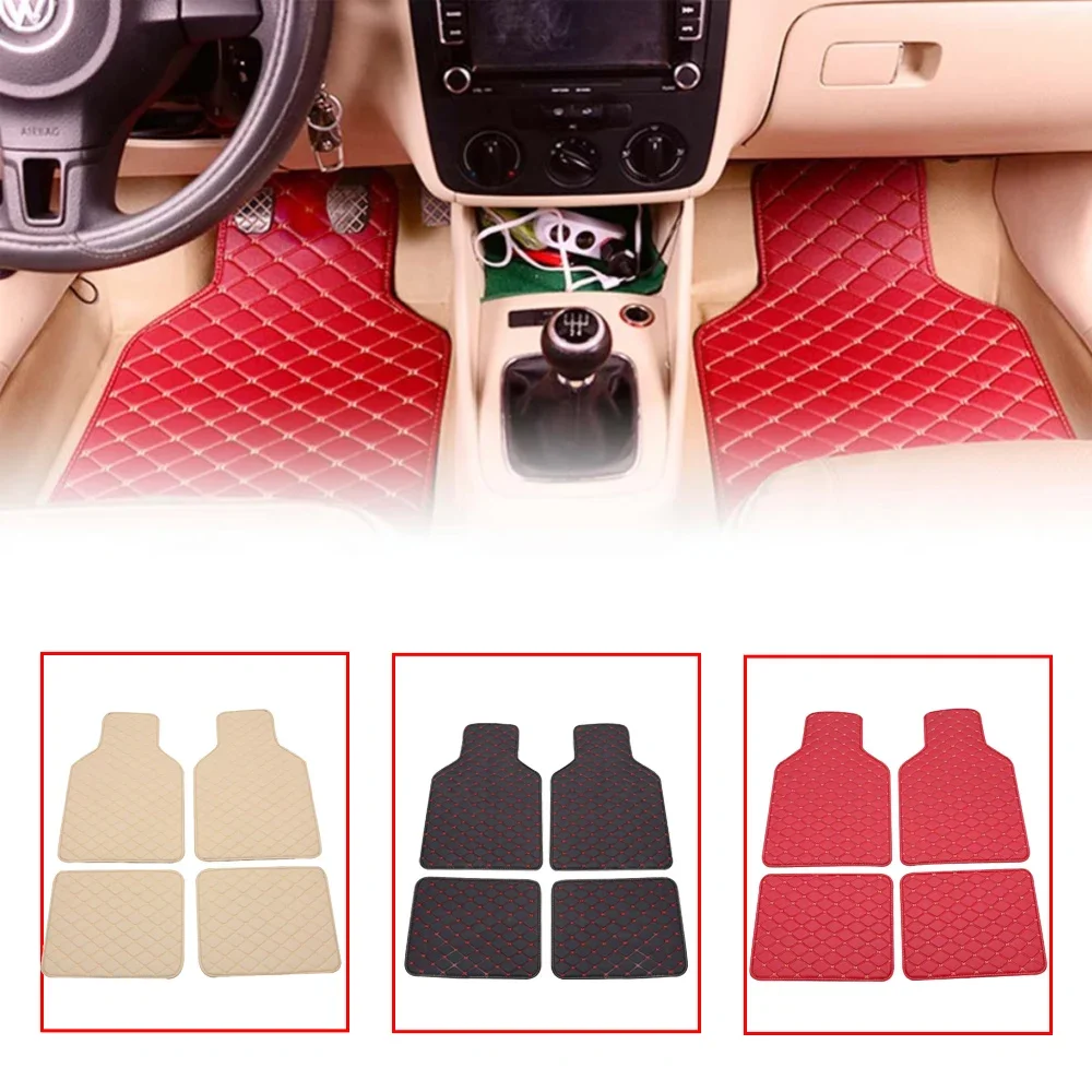 Karpet Lantai Mobil 4PCS Unive - Car Floor Mats Universal Waterproof Leather ulasan dan harga