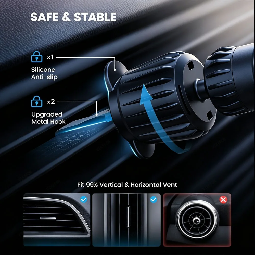 Pengisi Daya Nirkabel Magnetik - Magnetic Phone Holder For Car Vent ulasan dan harga